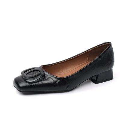 Ortho Welt Lederpumps – Orthopedic, Square Toe, Low Heel