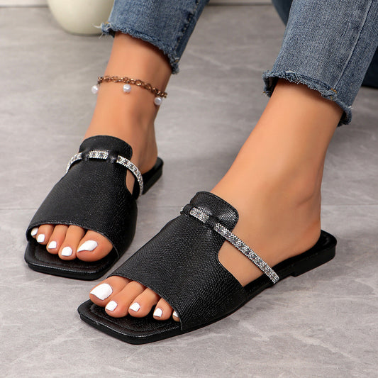 Ortho Welt Rhinestone Strappy Sandals - Unique Summer Elegance