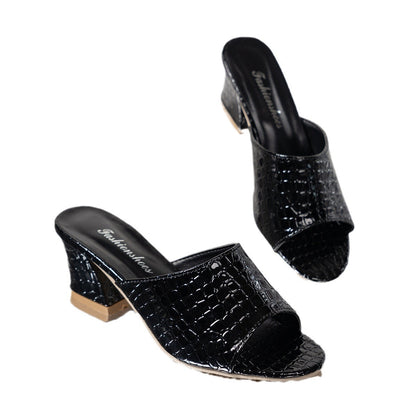 Ortho Welt Snake Print Open Heel Sandals - Unique Elegance