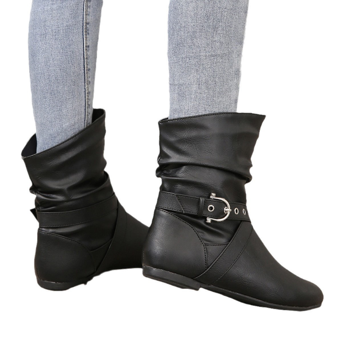 Ortho Welt Ankle Boots - Orthopedic, Round Toe, Flat Buckle