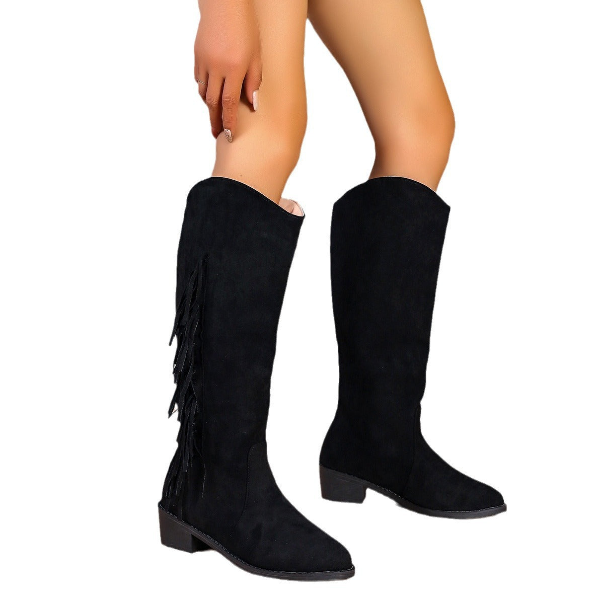 Ortho Welt Orthopedic Fringe Boots - Low Heel Comfort