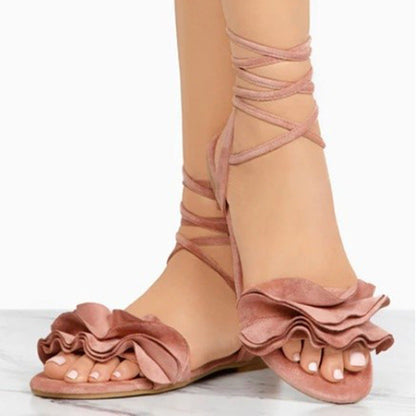 Ortho Welt Plus Size Floral Flat Sandals - Unique Elegance