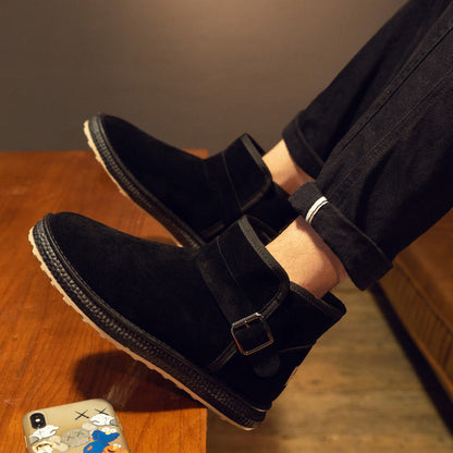 Ortho Welt Winter Boots - Suede, Fur Lining, Buckle Strap