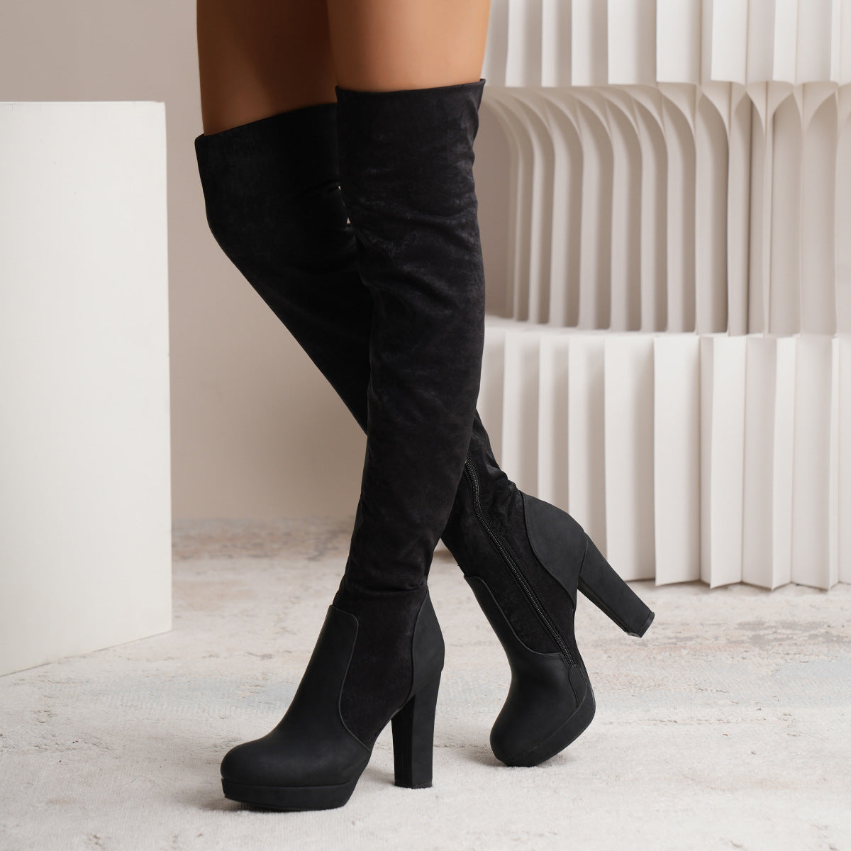 Ortho Welt VelourRise Overknee Boots - Orthopedic Heel