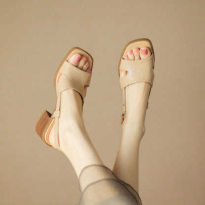 Ortho Welt Square-Toe Open Sandals - Casual Elegance