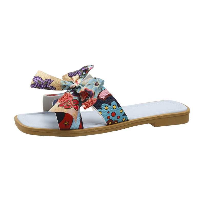 Ortho Welt Ribbon Bow Sandals - Unique Summer Elegance
