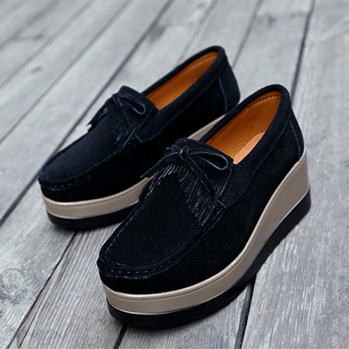 Ortho Welt Shoes With Fringe Bow Design - Comfort And Elegance