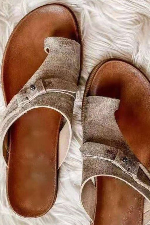 Aria | Orthopädische Leder-Sandalen zum Hineinschlüpfen mit verstellbarem Riemen