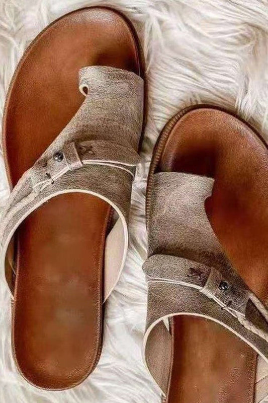 Aria | Orthopädische Leder-Sandalen zum Hineinschlüpfen mit verstellbarem Riemen