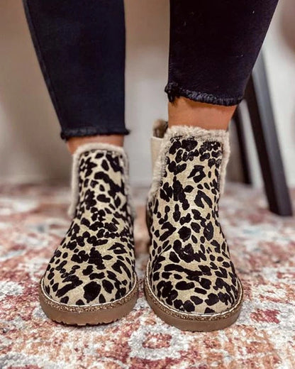 Ortho Welt Leopard Stiefeletten - Orthopedic Warm Lining