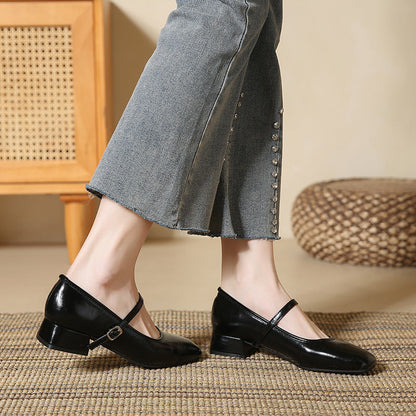 Ortho Welt French Low-Cut Pumps - Orthopedic Block Heel