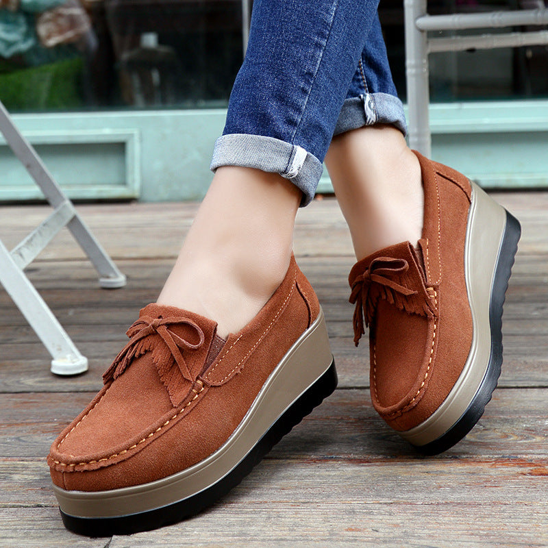 Ortho Welt Shoes With Fringe Bow Design - Comfort And Elegance