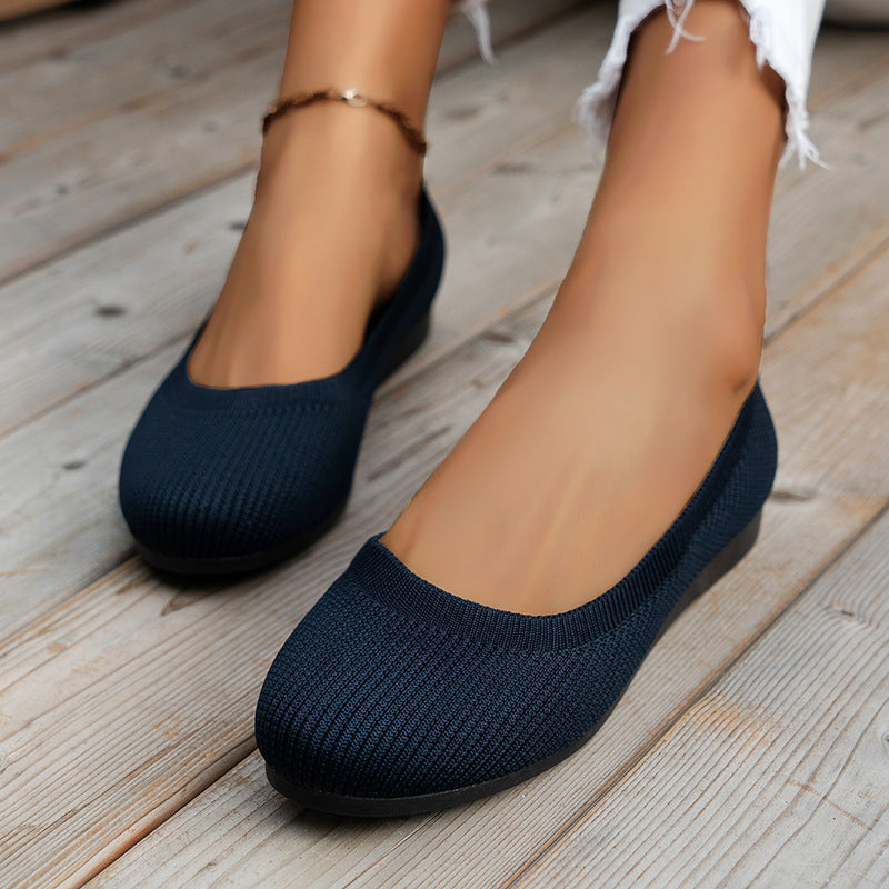 Ortho Welt Comfortable Flat Shoes In Knitted Mesh