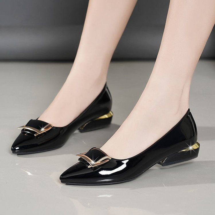Ortho Welt Soft Leather Pumps With Chunky Heel