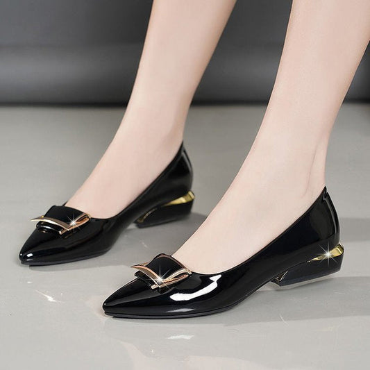 Ortho Welt Soft Leather Pumps With Chunky Heel