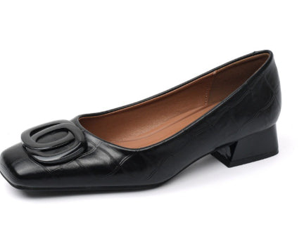 Ortho Welt Lederpumps – Orthopedic, Square Toe, Low Heel