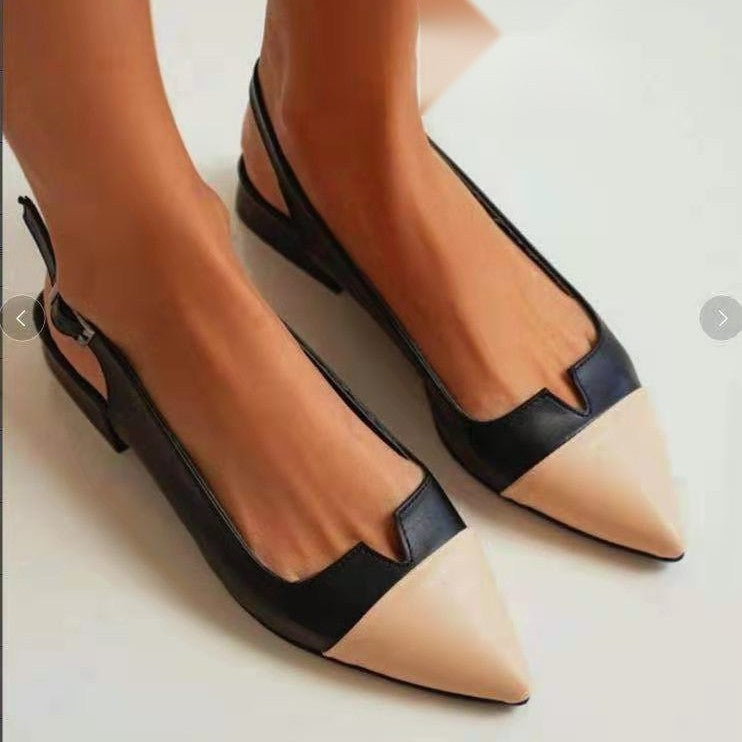 Ortho Welt Pointed Flats - Orthopedic Color Block Comfort