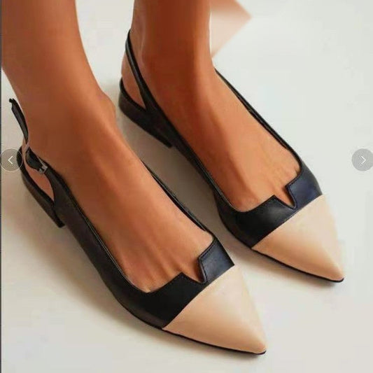 Ortho Welt Pointed Flats - Orthopedic Color Block Comfort