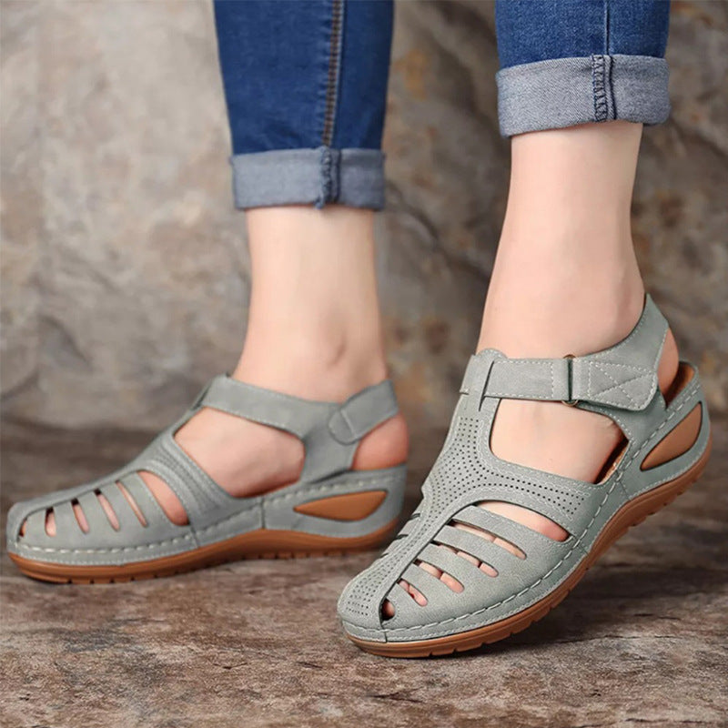 Ortho Welt Plus Size Retro Wedge Sandals - Comfort And Style