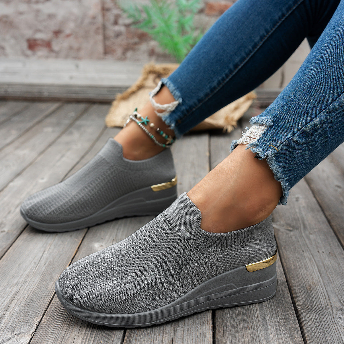 Ortho Welt Unique And Comfortable Casual Shoes In Flyknit Mesh