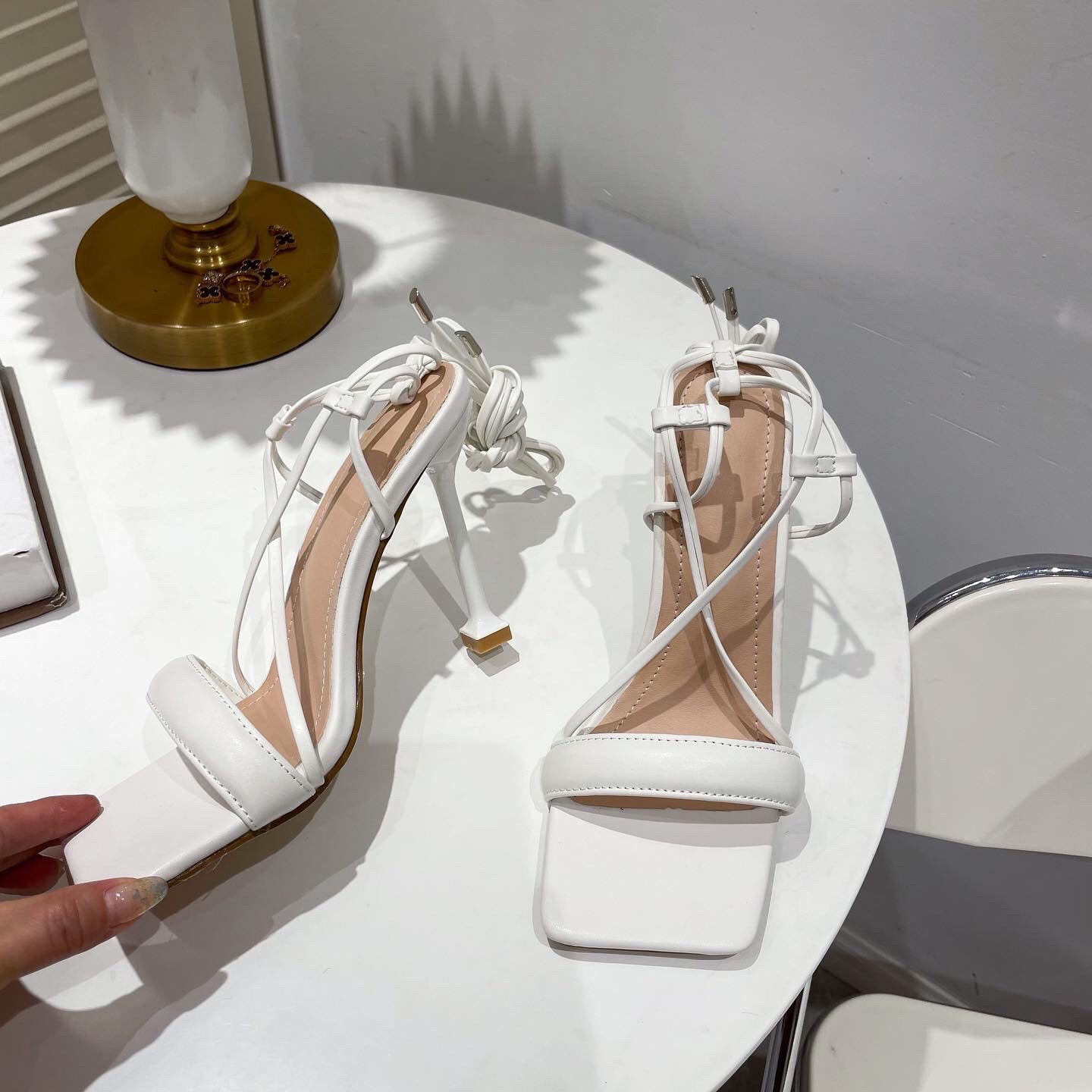 Ortho Welt Cut-Out Stiletto Heels With Ankle Strap - Unique Elegance