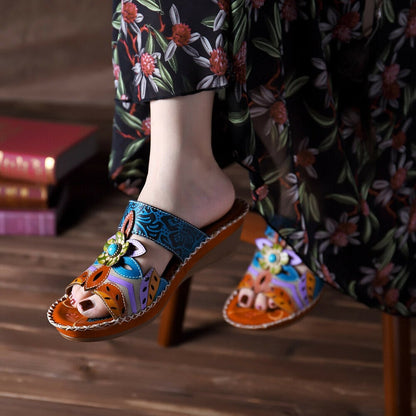 Ortho Welt Damen Orthopädische Sandalen - Blumenmuster