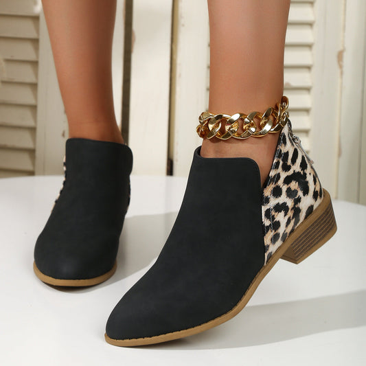 Ortho Welt Leopard Boots - Orthopedic Block Heel Comfort