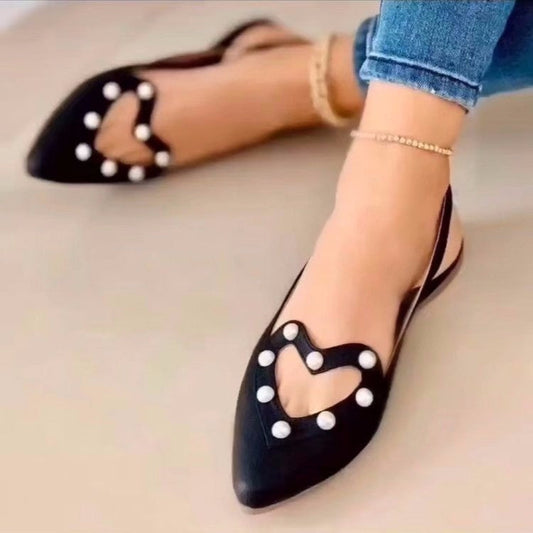 Ortho Welt Flat Heel Sandals With Pearls - Unique And Elegant