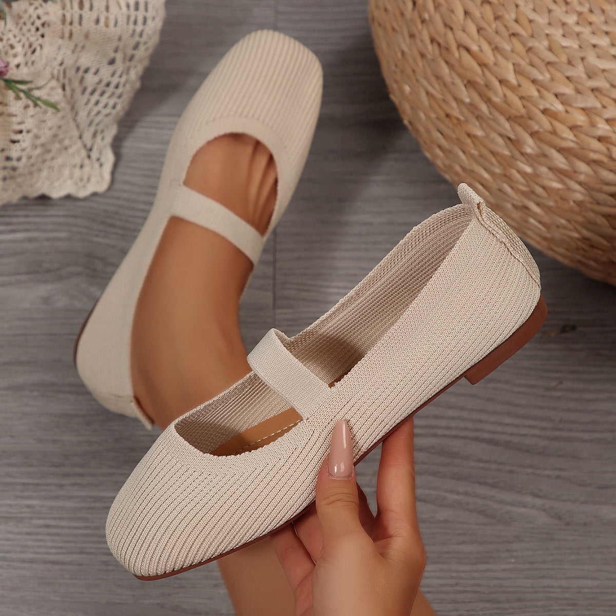 Ortho Welt Lightweight Breathable Mesh Ballet Flats