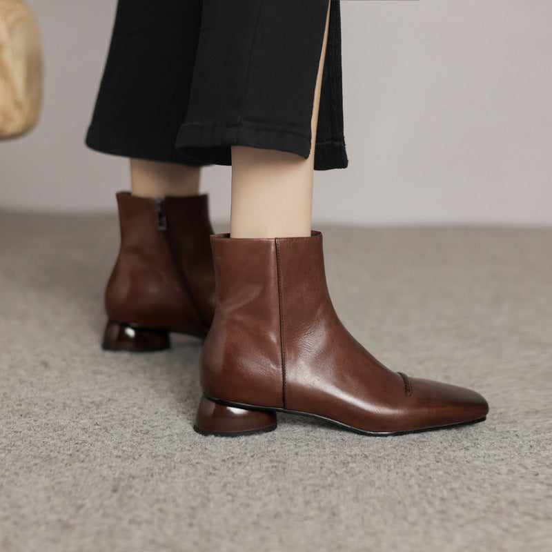 Ortho Welt Orthopedic Leather Boots – Square Toe Zip