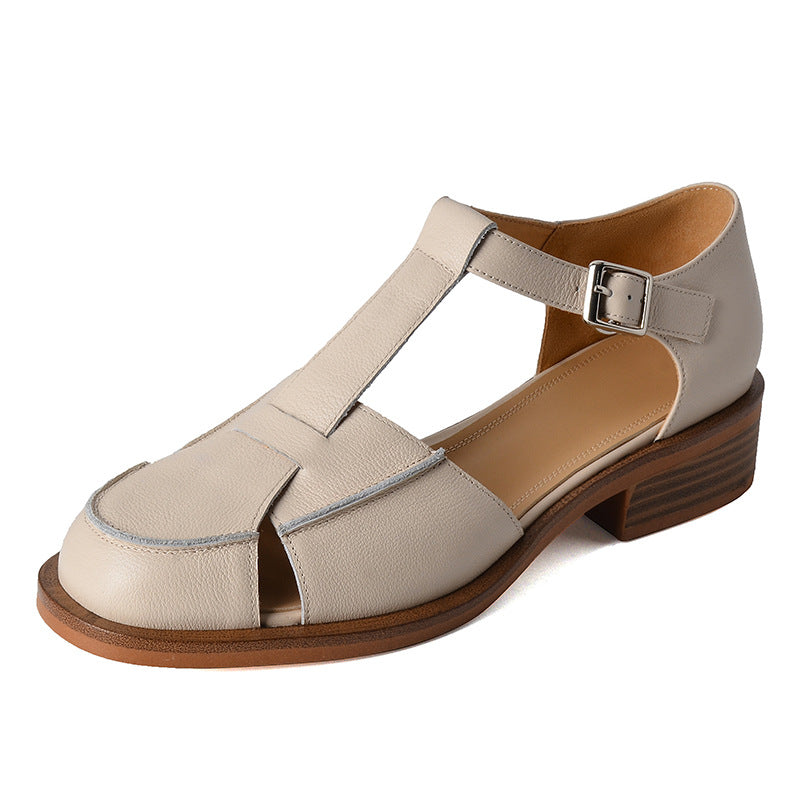 Ortho Welt Retro Flat Sandals With Hollow Toe Box
