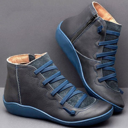 Cassandra | Orthopädische Lederstiefeletten – Bequeme Schnürstiefeletten für lässigen Tragekomfort