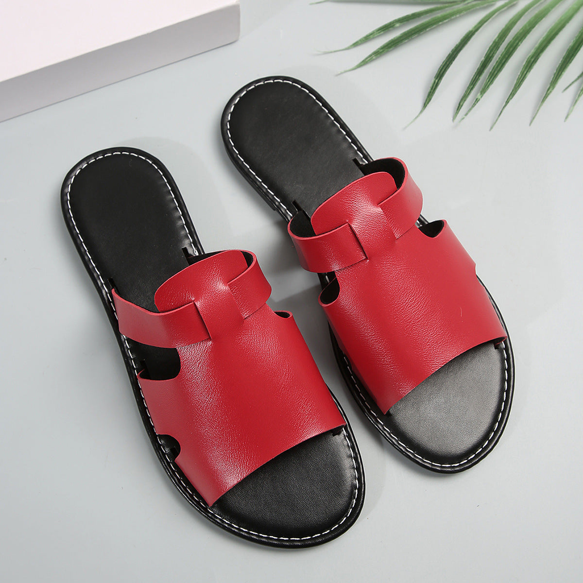 Ortho Welt Plain Flat Slippers - Casual Elegance