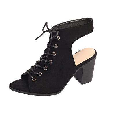 Ortho Welt Orthopedic Lace-Up Sandals - Block Heel Comfort