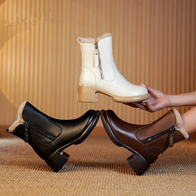 Ortho Welt Clarisse Boots - Orthopedic Leather Fur Lined