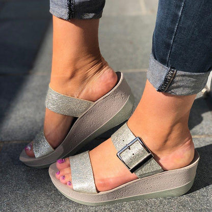 Celeste | Orthopädische Plateau-Sandalen – Verstellbare Schnalle