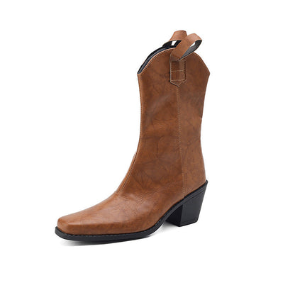 Ortho Welt Orthopedic Square-Toe Boots - Chunky Heel