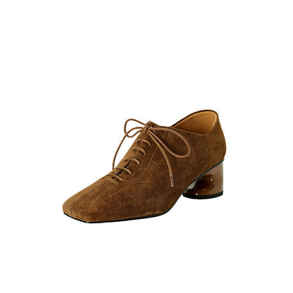 Ortho Welt Chunky Sheepskin Pumps - Retro Style