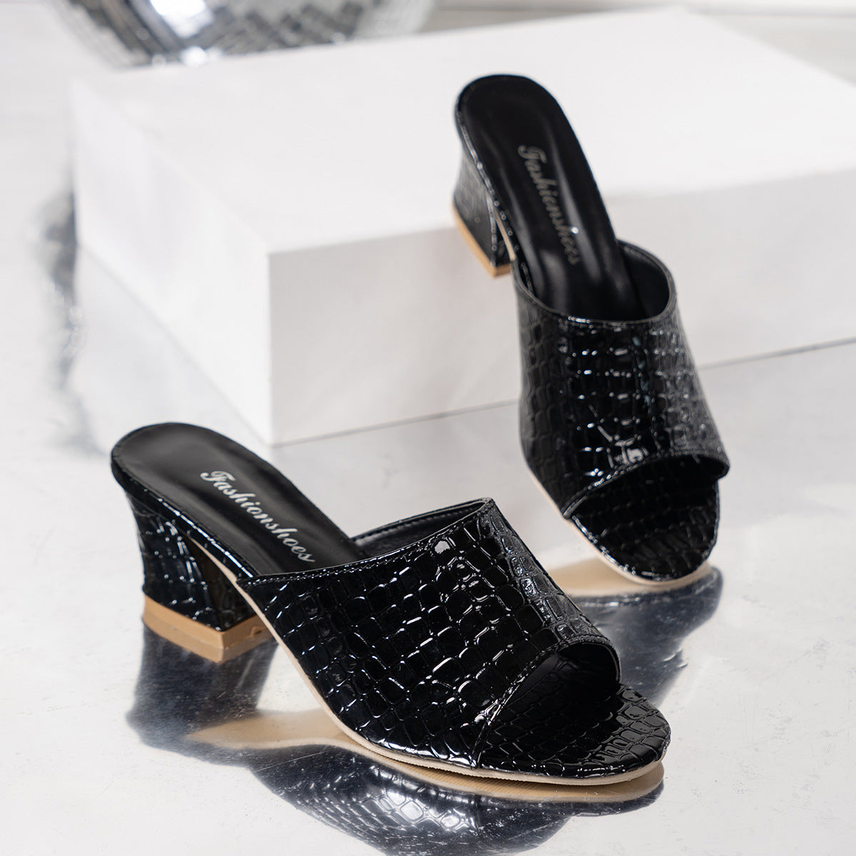 Ortho Welt Snake Print Open Heel Sandals - Unique Elegance
