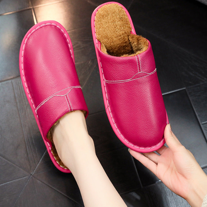 Ortho Welt Non-Slip Winter Leather Slippers For Indoor Use