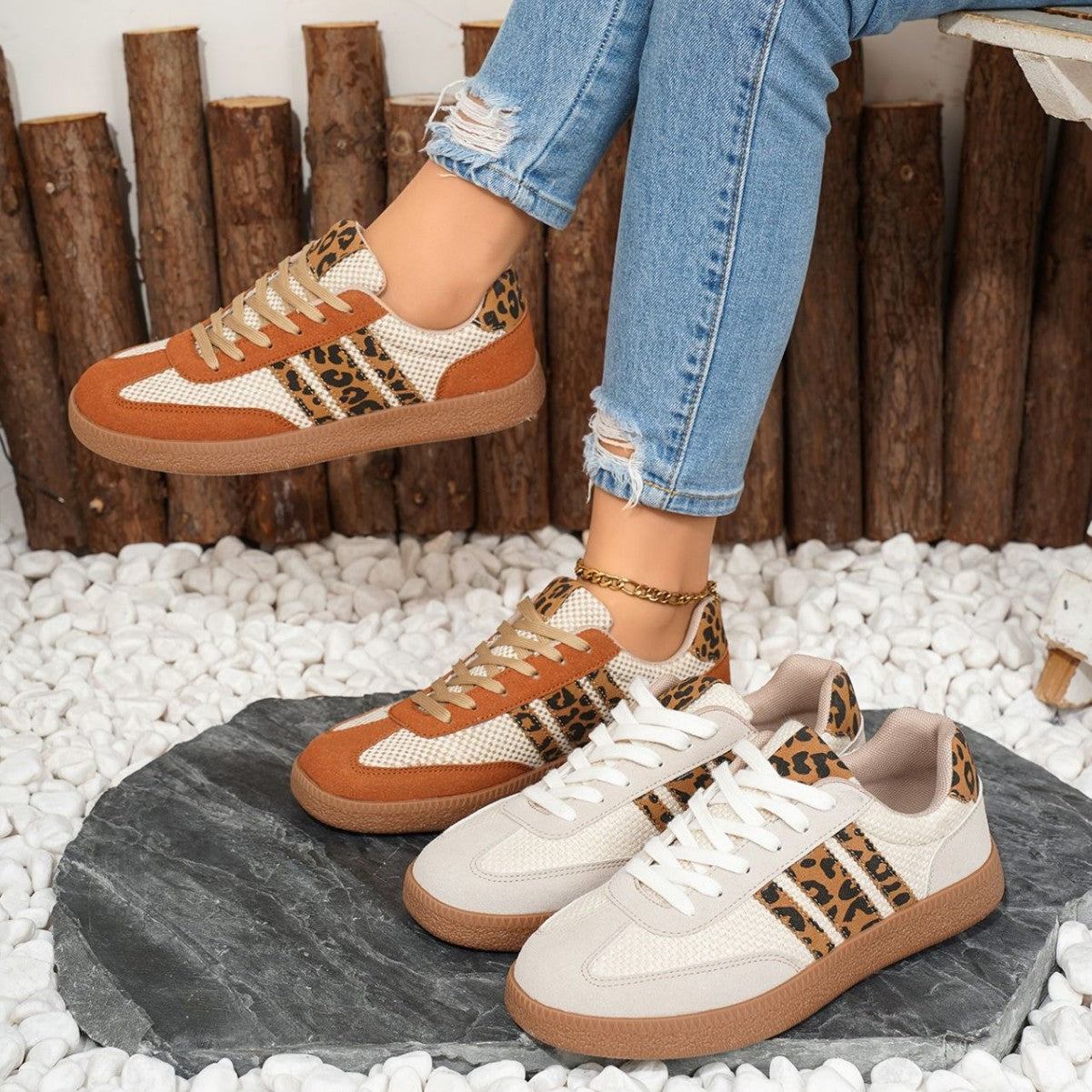 Ortho Welt Colorful Retro Lace-Up Ballet Flats - Unique And Trendy