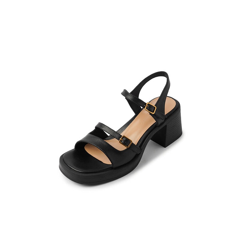 Ortho Welt Orthopedic Block Heel Sandals - Open Toe