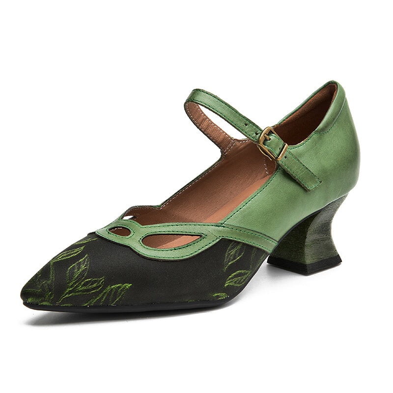 Ortho Welt Mary Jane Pumps – Orthopedic Vintage Green