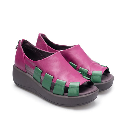 Joan | Orthopädische Damen-Slipper aus Leder mit offener Zehenpartie und hohem Tragekomfort