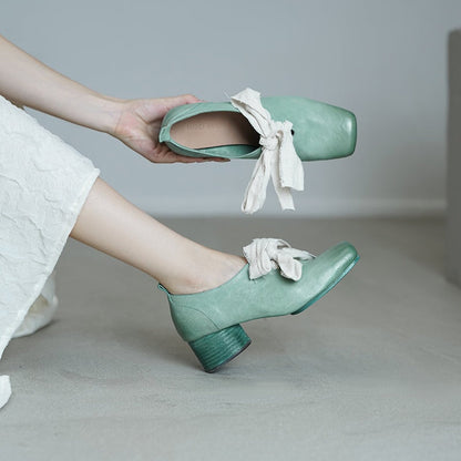 Ortho Welt Damen Lederschuhe - Orthopedic & Vintage Bow