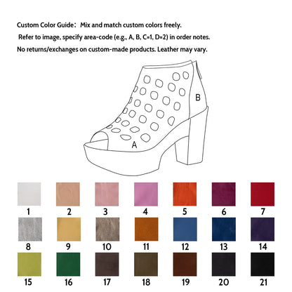 Jada | Damen-Stiefeletten mit offener Zehenpartie und Blockabsatz