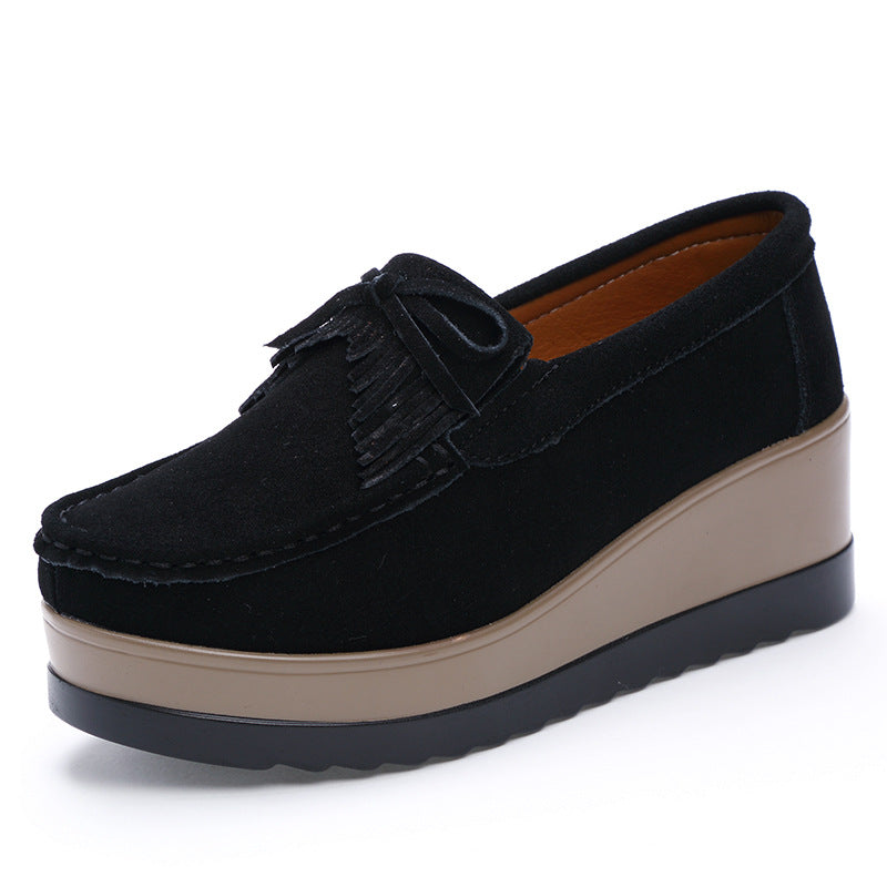 Ortho Welt Shoes With Fringe Bow Design - Comfort And Elegance