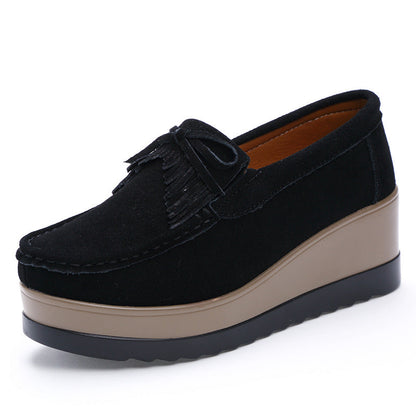 Ortho Welt Shoes With Fringe Bow Design - Comfort And Elegance