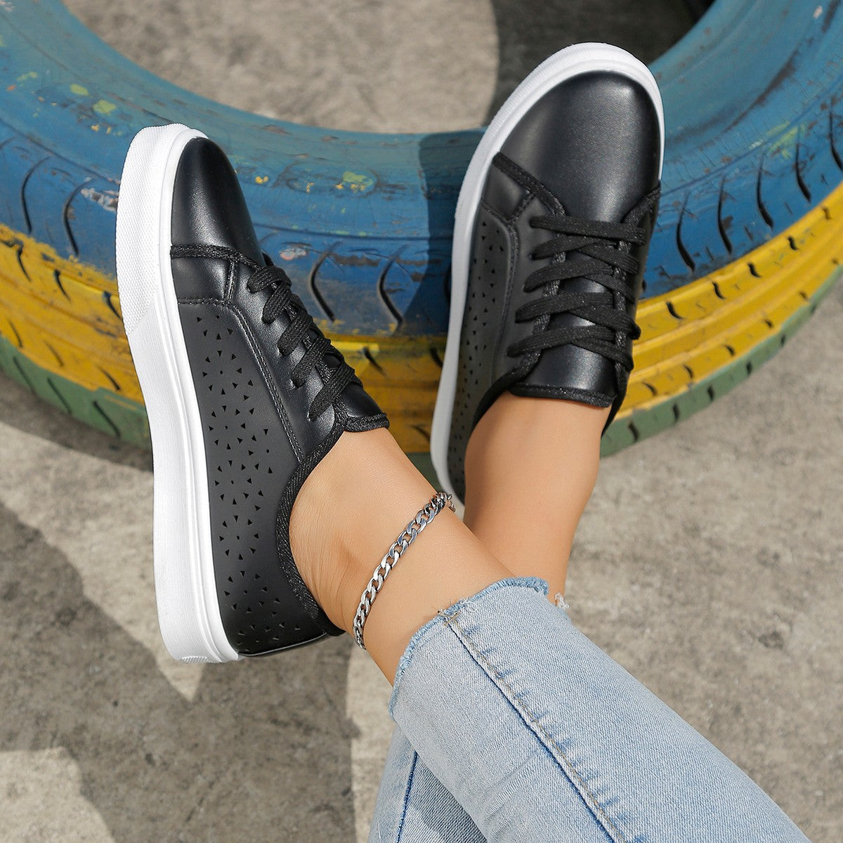 Ortho Welt Cutout Flat Shoes - Unique Elegance