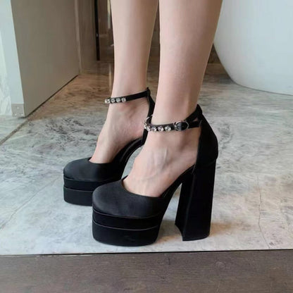 Ortho Welt Ultra-High Mary Jane Heeled Shoes For Petite Women